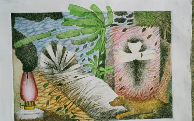 Untitled (Archive 5) — Mixed media / pen and ink by Indian artist B. Jayaram