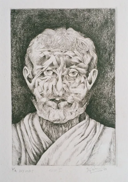 Untitled (Archive 6) — Mixed media / pen and ink by Indian artist B. Jayaram