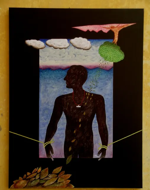Untitled (Archive 8) — Mixed media / pen and ink by Indian artist B. Jayaram
