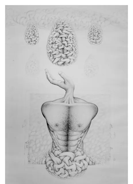 Untitled (Archive 27) — Mixed media / pen and ink by Indian artist B. Jayaram