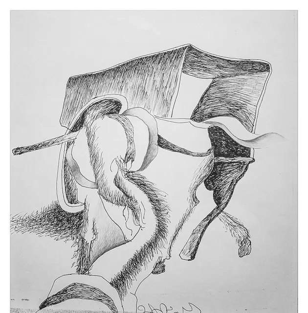 Untitled (Archive 37) — Mixed media / pen and ink by Indian artist B. Jayaram